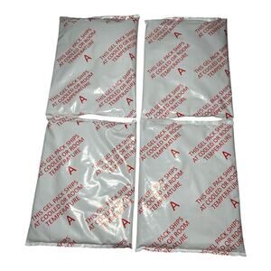 LOT OF 4 Reusable Ice Cold Freezer Gel Packs Refrigerants 10 oz. 7.5”x5.5” Sz A